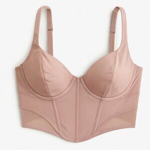✨NWT Gilly Hicks Micro-Modal Mesh Bustier Corset | Nude Blush | size S